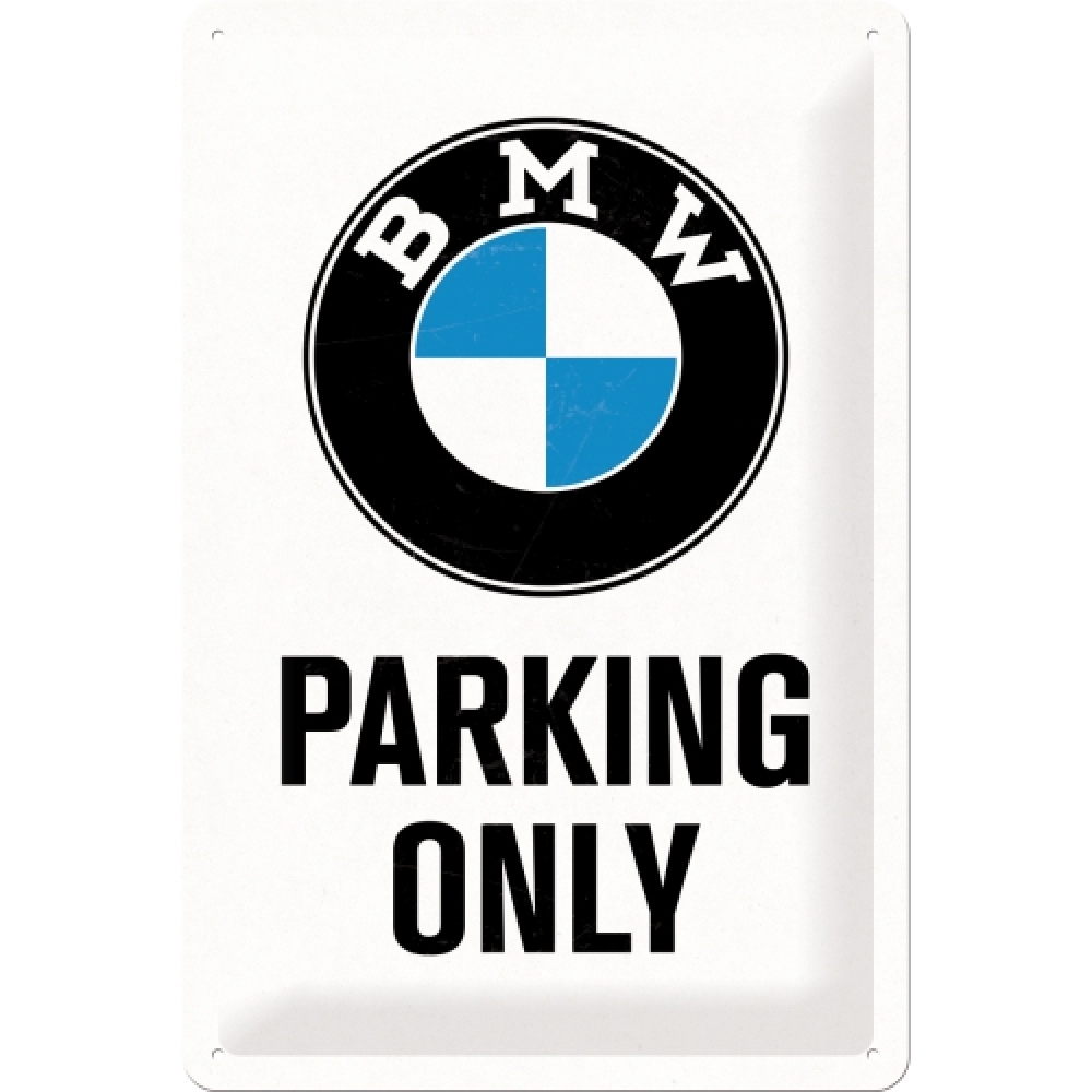 Tin - BMW - Parking Only White